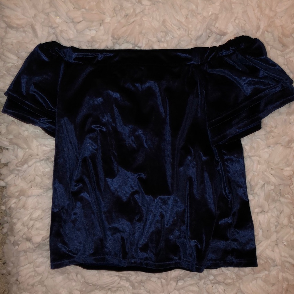 Off the shoulder velvet top